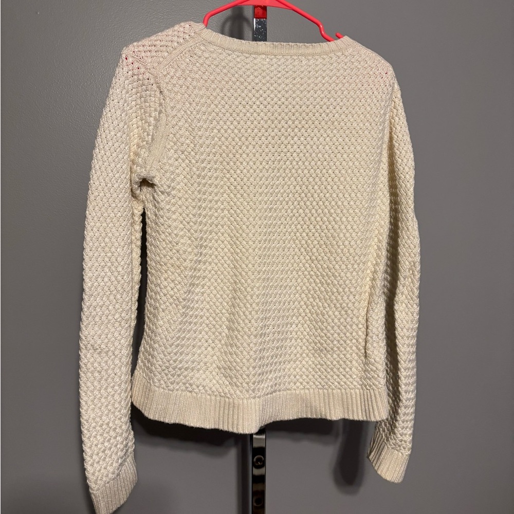 Banana Republic Women's Knit Sweater Ivory Long Sleeve Cotton Blend, Size  Large - Picture 5 of 7